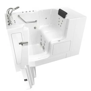 New ✨ American Standard 109 Premium Series 52 x 32 in. 38-Jet Gelcoat Rectangle Built-In Bathtub with Left Drain in White with Polished Chrome ✨