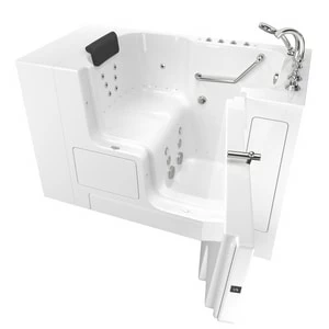 Flash Sale 🔥 American Standard 109 Premium Series 52 x 32 in. 38-Jet Gelcoat Rectangle Built-In Bathtub with Right Drain in White with Polished Chrome 🛒