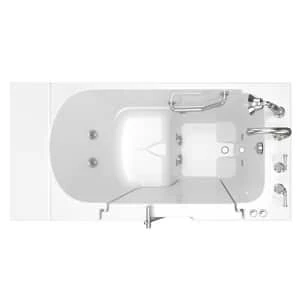 Brand new 🤩 American Standard 709 Value Series 52 x 30 in. 6-Jet Gelcoat and Fiberglass Rectangle Built-In 3-Wall Alcove Bathtub with Left Drain with Right Drain in White with Polished Chrome ⌛ - Image 2