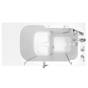 Cheap ⭐ American Standard 709 Value Series 52 x 32 in. Gelcoat Rectangle Walk-In and Built-In Bathtub with Right Drain in White with Polished Chrome ✔️ - Image 3