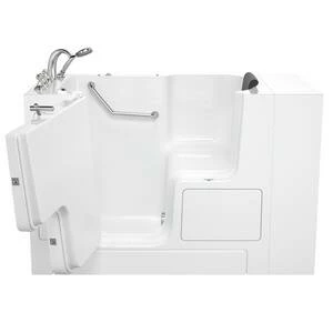 Flash Sale 🎉 American Standard 109 Premium Series 52 x 32 in. Gelcoat Rectangle Walk-In and Built-In Bathtub with Left Drain in Linen with Polished Chrome ✨ - Image 2
